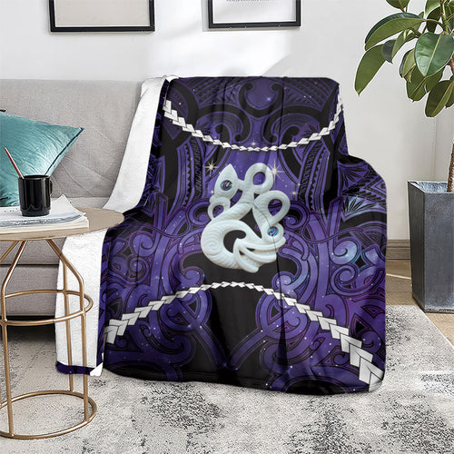 Maori Matariki Manaia Waiporoporo Blanket Maori Kowhaiwhai Pattern Galaxy