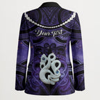 Personalised Maori Matariki Manaia Waiporoporo Blazer Maori Kowhaiwhai Pattern Galaxy
