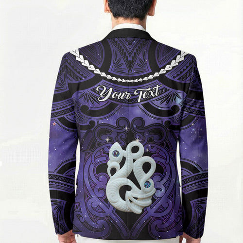Personalised Maori Matariki Manaia Waiporoporo Blazer Maori Kowhaiwhai Pattern Galaxy