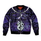 Personalised Maori Matariki Manaia Waiporoporo Bomber Jacket Maori Kowhaiwhai Pattern Galaxy