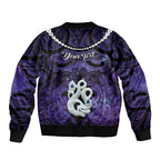 Personalised Maori Matariki Manaia Waiporoporo Bomber Jacket Maori Kowhaiwhai Pattern Galaxy