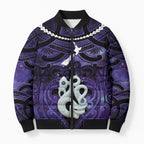 Personalised Maori Matariki Manaia Waiporoporo Bomber Puffer Jacket Maori Kowhaiwhai Pattern Galaxy