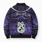 Personalised Maori Matariki Manaia Waiporoporo Bomber Puffer Jacket Maori Kowhaiwhai Pattern Galaxy
