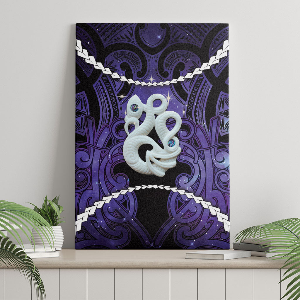 Maori Matariki Manaia Waiporoporo Canvas Wall Art Maori Kowhaiwhai Pattern Galaxy