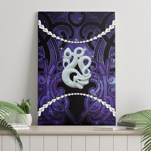 Maori Matariki Manaia Waiporoporo Canvas Wall Art Maori Kowhaiwhai Pattern Galaxy