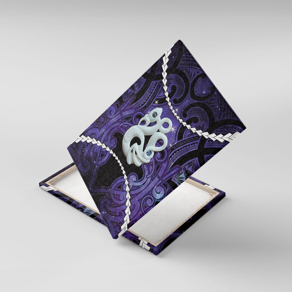 Maori Matariki Manaia Waiporoporo Canvas Wall Art Maori Kowhaiwhai Pattern Galaxy