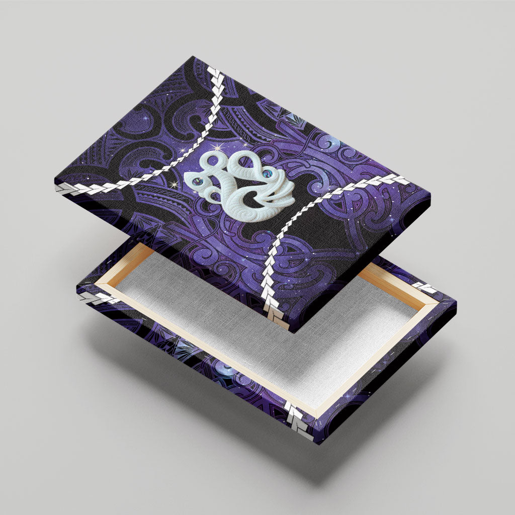 Maori Matariki Manaia Waiporoporo Canvas Wall Art Maori Kowhaiwhai Pattern Galaxy