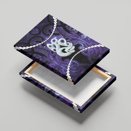 Maori Matariki Manaia Waiporoporo Canvas Wall Art Maori Kowhaiwhai Pattern Galaxy