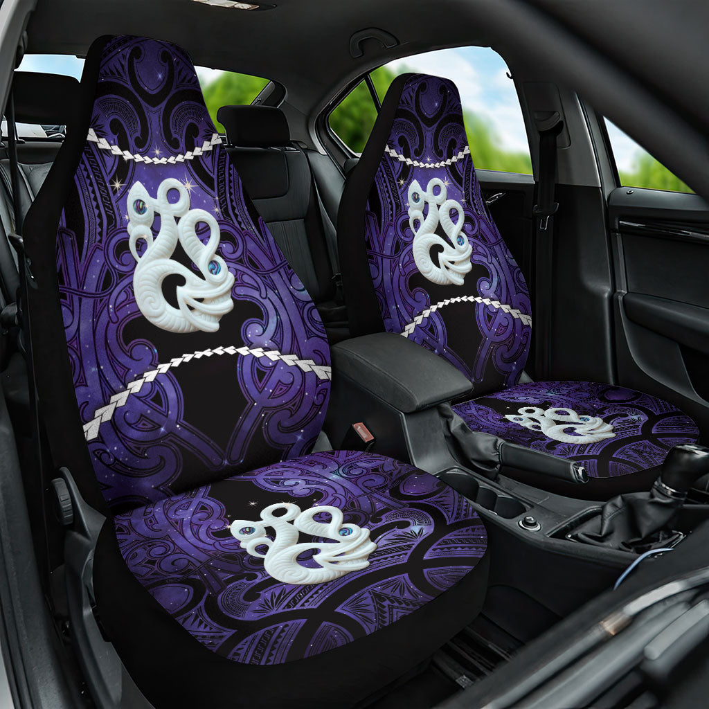 Maori Matariki Manaia Waiporoporo Car Seat Cover Maori Kowhaiwhai Pattern Galaxy