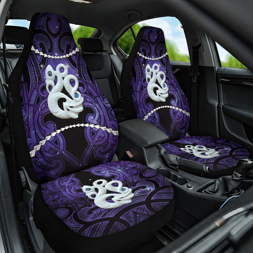 Maori Matariki Manaia Waiporoporo Car Seat Cover Maori Kowhaiwhai Pattern Galaxy