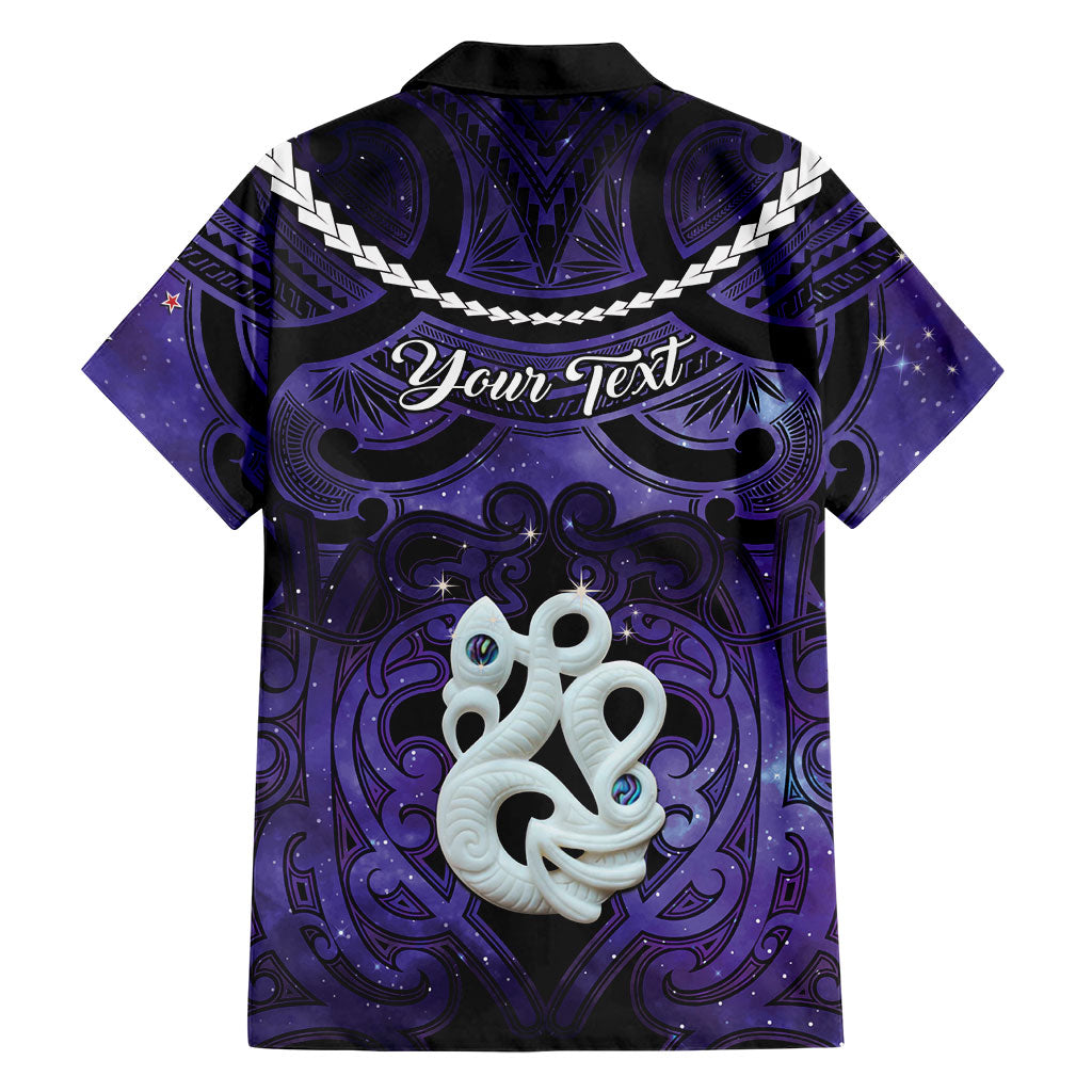 Personalised Maori Matariki Manaia Waiporoporo Family Matching Off Shoulder Maxi Dress and Hawaiian Shirt Maori Kowhaiwhai Pattern Galaxy