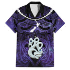 Personalised Maori Matariki Manaia Waiporoporo Family Matching Puletasi and Hawaiian Shirt Maori Kowhaiwhai Pattern Galaxy
