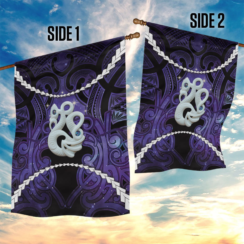 Maori Matariki Manaia Waiporoporo Garden Flag Maori Kowhaiwhai Pattern Galaxy