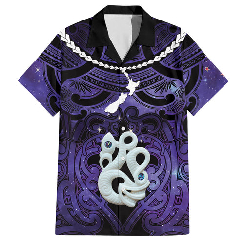 Personalised Maori Matariki Manaia Waiporoporo Hawaiian Shirt Maori Kowhaiwhai Pattern Galaxy