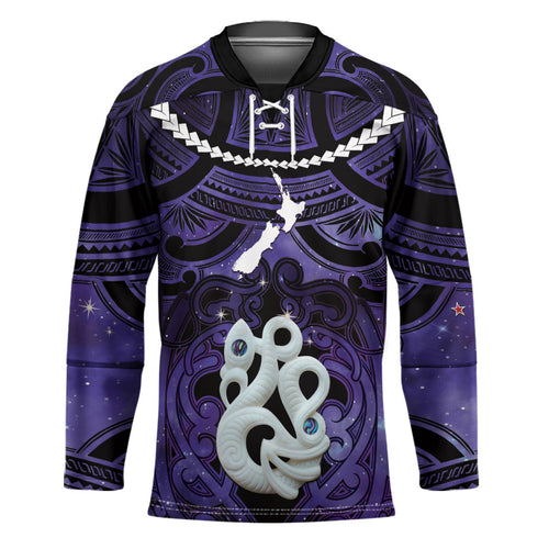 Personalised Maori Matariki Manaia Waiporoporo Hockey Jersey Maori Kowhaiwhai Pattern Galaxy