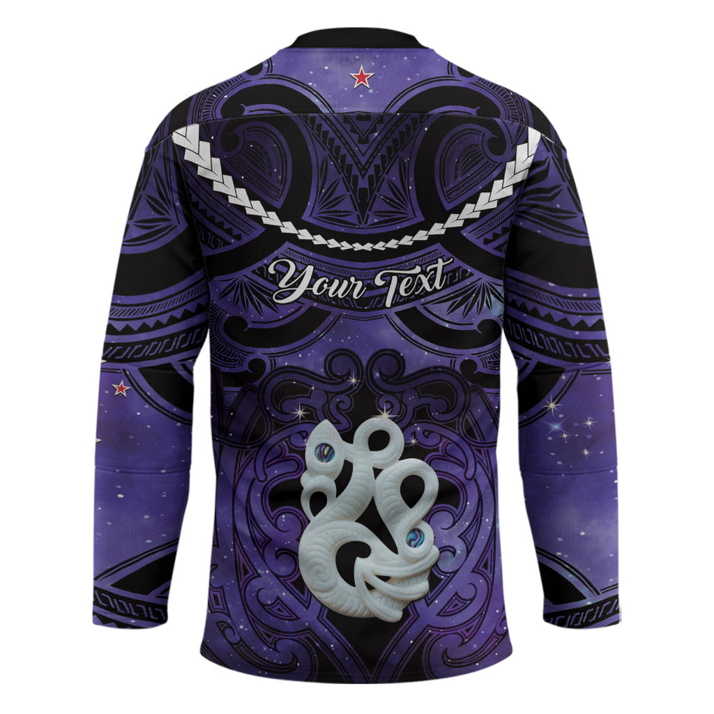 Personalised Maori Matariki Manaia Waiporoporo Hockey Jersey Maori Kowhaiwhai Pattern Galaxy