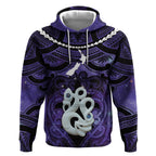 Personalised Maori Matariki Manaia Waiporoporo Hoodie Maori Kowhaiwhai Pattern Galaxy