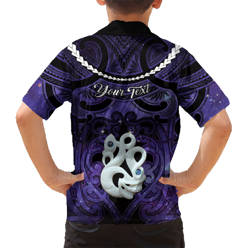 Personalised Maori Matariki Manaia Waiporoporo Kid Hawaiian Shirt Maori Kowhaiwhai Pattern Galaxy