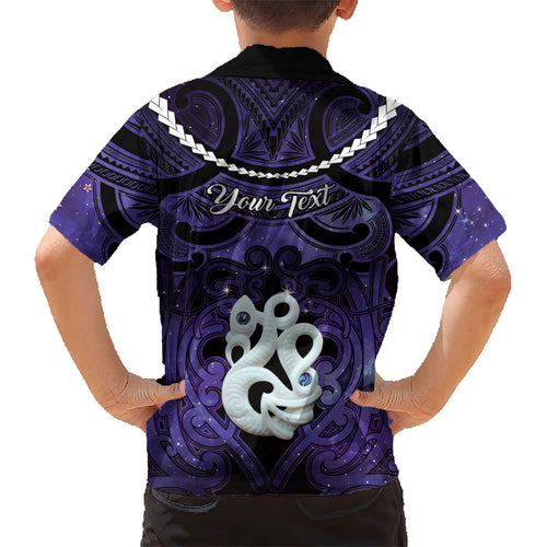 Personalised Maori Matariki Manaia Waiporoporo Kid Hawaiian Shirt Maori Kowhaiwhai Pattern Galaxy