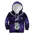Personalised Maori Matariki Manaia Waiporoporo Kid Hoodie Maori Kowhaiwhai Pattern Galaxy