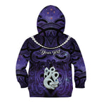 Personalised Maori Matariki Manaia Waiporoporo Kid Hoodie Maori Kowhaiwhai Pattern Galaxy