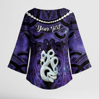 Personalised Maori Matariki Manaia Waiporoporo Kimono Sleeve Blouse Maori Kowhaiwhai Pattern Galaxy