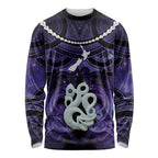 Personalised Maori Matariki Manaia Waiporoporo Long Sleeve Shirt Maori Kowhaiwhai Pattern Galaxy
