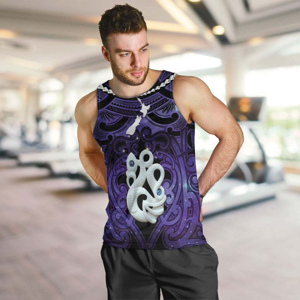 Personalised Maori Matariki Manaia Waiporoporo Men Tank Top Maori Kowhaiwhai Pattern Galaxy