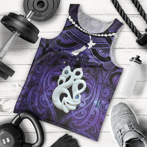 Personalised Maori Matariki Manaia Waiporoporo Men Tank Top Maori Kowhaiwhai Pattern Galaxy