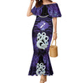 Personalised Maori Matariki Manaia Waiporoporo Mermaid Dress Maori Kowhaiwhai Pattern Galaxy