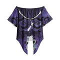 Personalised Maori Matariki Manaia Waiporoporo Off Shoulder Wrap Waist Top Maori Kowhaiwhai Pattern Galaxy