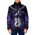 Personalised Maori Matariki Manaia Waiporoporo Padded Jacket Maori Kowhaiwhai Pattern Galaxy