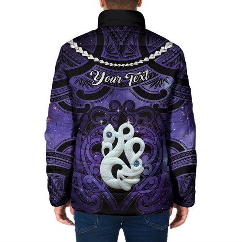Personalised Maori Matariki Manaia Waiporoporo Padded Jacket Maori Kowhaiwhai Pattern Galaxy