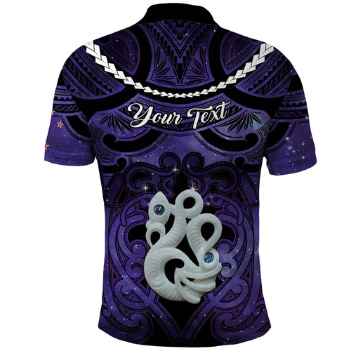 Personalised Maori Matariki Manaia Waiporoporo Polo Shirt Maori Kowhaiwhai Pattern Galaxy