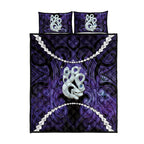 Maori Matariki Manaia Waiporoporo Quilt Bed Set Maori Kowhaiwhai Pattern Galaxy