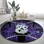 Maori Matariki Manaia Waiporoporo Round Carpet Maori Kowhaiwhai Pattern Galaxy