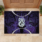 Maori Matariki Manaia Waiporoporo Rubber Doormat Maori Kowhaiwhai Pattern Galaxy