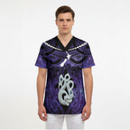 Personalised Maori Matariki Manaia Waiporoporo Scrub Top Maori Kowhaiwhai Pattern Galaxy