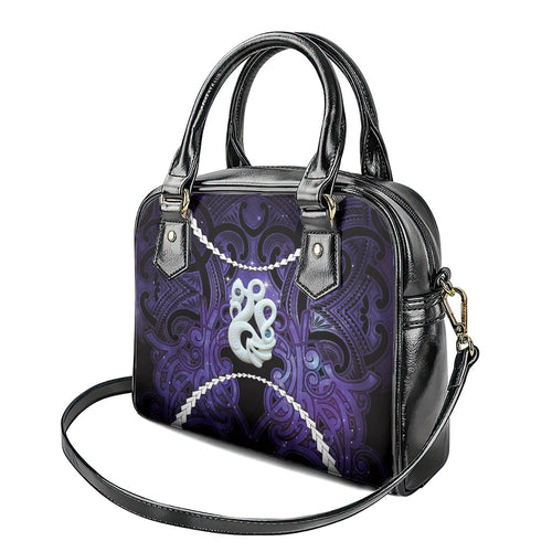 Maori Matariki Manaia Waiporoporo Shoulder Handbag Maori Kowhaiwhai Pattern Galaxy