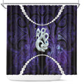 Maori Matariki Manaia Waiporoporo Shower Curtain Maori Kowhaiwhai Pattern Galaxy