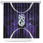 Maori Matariki Manaia Waiporoporo Shower Curtain Maori Kowhaiwhai Pattern Galaxy