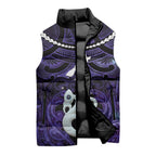 Personalised Maori Matariki Manaia Waiporoporo Sleeveless Puffer Jacket Maori Kowhaiwhai Pattern Galaxy
