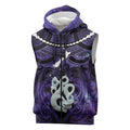 Personalised Maori Matariki Manaia Waiporoporo Sleeveless Zip Hoodie Maori Kowhaiwhai Pattern Galaxy