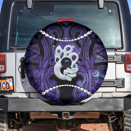 Maori Matariki Manaia Waiporoporo Spare Tire Cover Maori Kowhaiwhai Pattern Galaxy