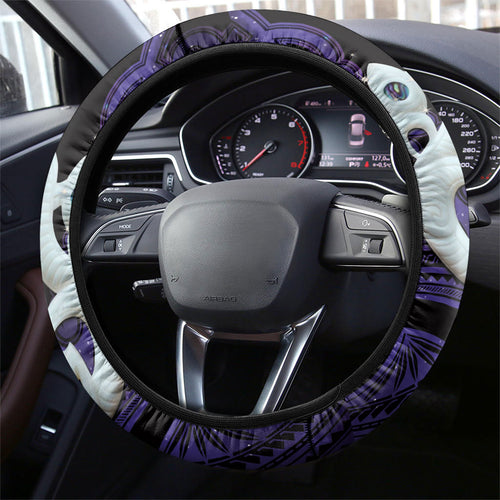 Maori Matariki Manaia Waiporoporo Steering Wheel Cover Maori Kowhaiwhai Pattern Galaxy