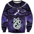 Personalised Maori Matariki Manaia Waiporoporo Sweatshirt Maori Kowhaiwhai Pattern Galaxy