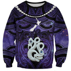 Personalised Maori Matariki Manaia Waiporoporo Sweatshirt Maori Kowhaiwhai Pattern Galaxy