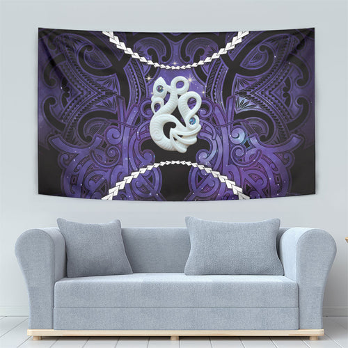 Maori Matariki Manaia Waiporoporo Tapestry Maori Kowhaiwhai Pattern Galaxy