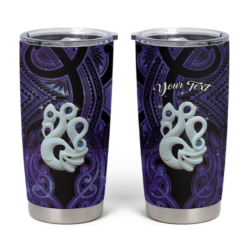 Personalised Maori Matariki Manaia Waiporoporo Tumbler Cup Maori Kowhaiwhai Pattern Galaxy