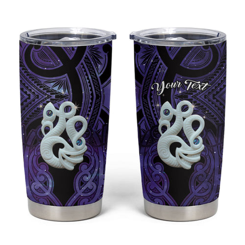 Personalised Maori Matariki Manaia Waiporoporo Tumbler Cup Maori Kowhaiwhai Pattern Galaxy